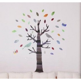 Colorful Tree an Birds Wall Decal